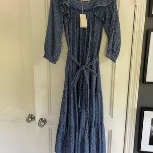 Blue Floral Doen Dress size XS brand new with tags